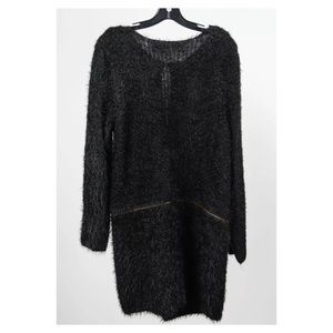 Neiman Marcus Convertible Black Fuzzy Cardigan